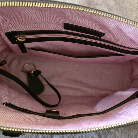 Dooney & Bourke Croco Embossed Leather Domed Satchel Bag Cognac Brown Tmoro VTG - Picture 6 of 16